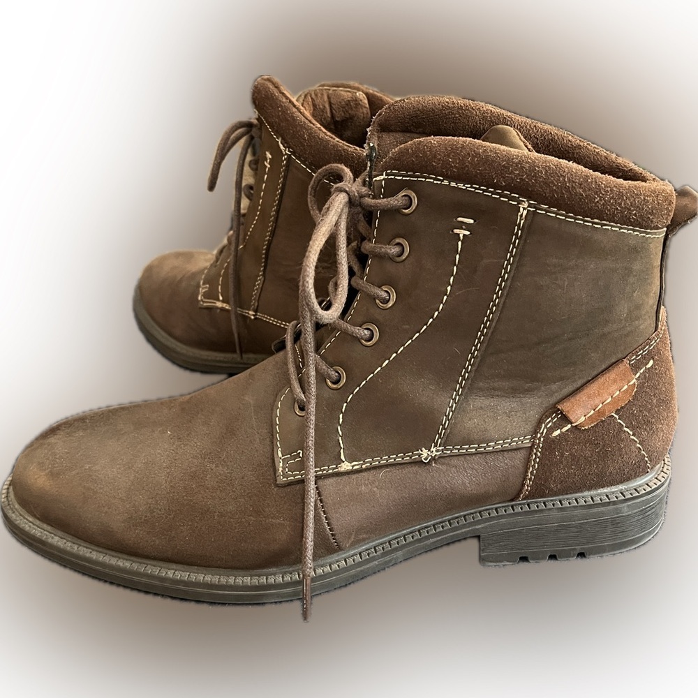Men’s English Laundry Hawkins Plain Toe Leather Lace Up Boot, Brown, Size 10.5